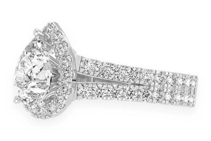 SPHINX - 2.00CT PEAR SOLITAIRE - TWO ROW SPLIT SCALLOP - DIAMOND ENGAGEMENT RING