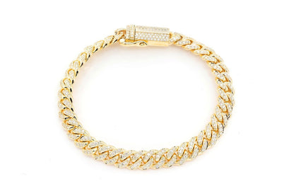 8MM MIAMI CUBAN DIAMOND BRACELET 14K SOLID GOLD 4.00CTW