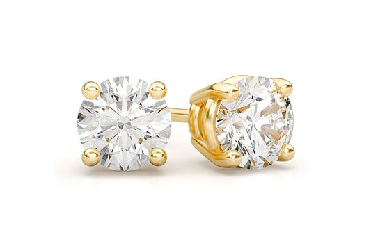 CERCEI SOLITAIRE CU DIAMANTE DE 3,00 CT, AUR MASIV DE 14K