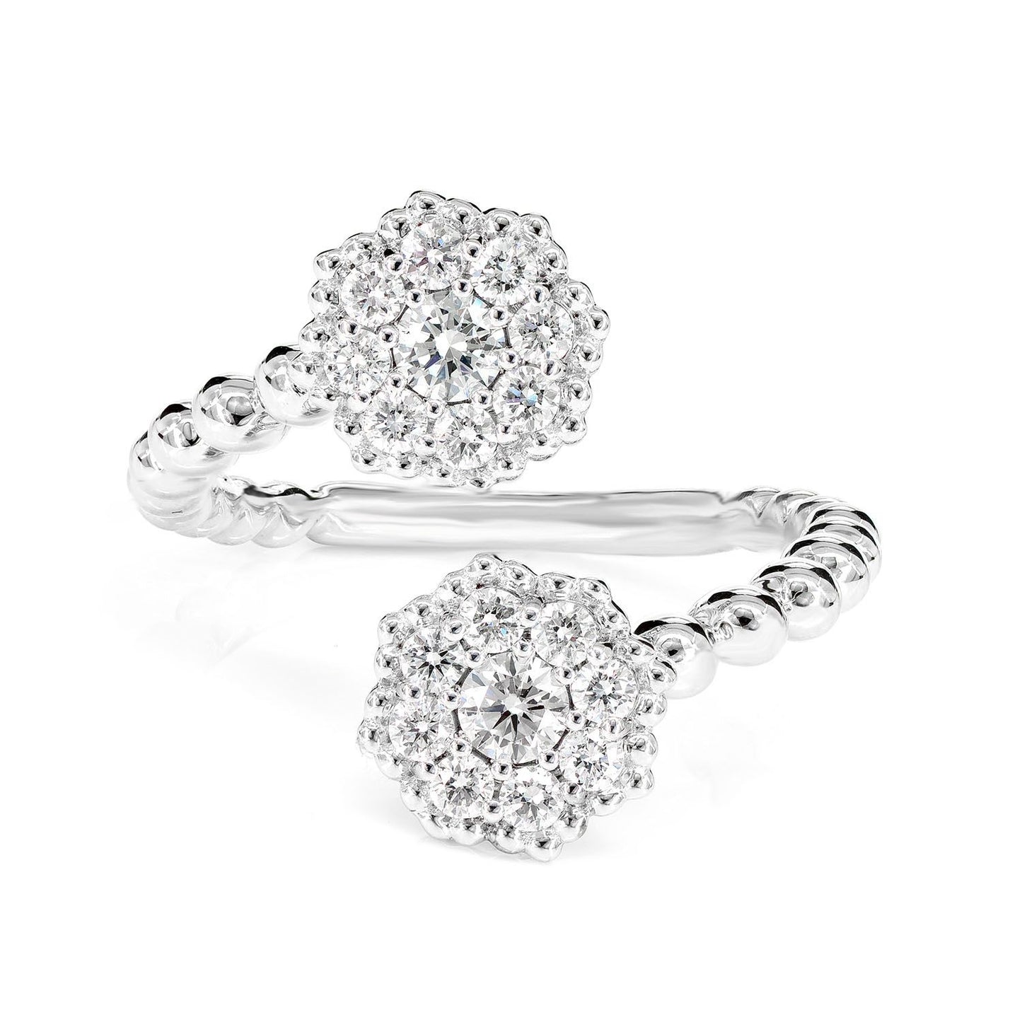 INEL CU DIAMANTE BYPASS, AUR MASIV DE 14K, 0.66CT