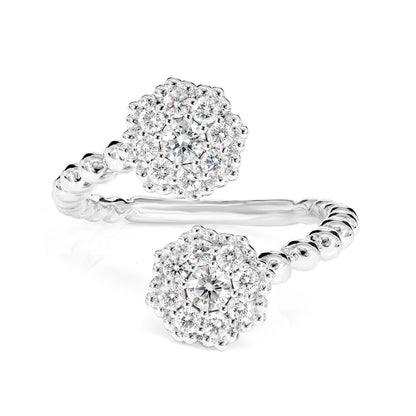 INEL CU DIAMANTE BYPASS, AUR MASIV DE 14K, 0.66CT