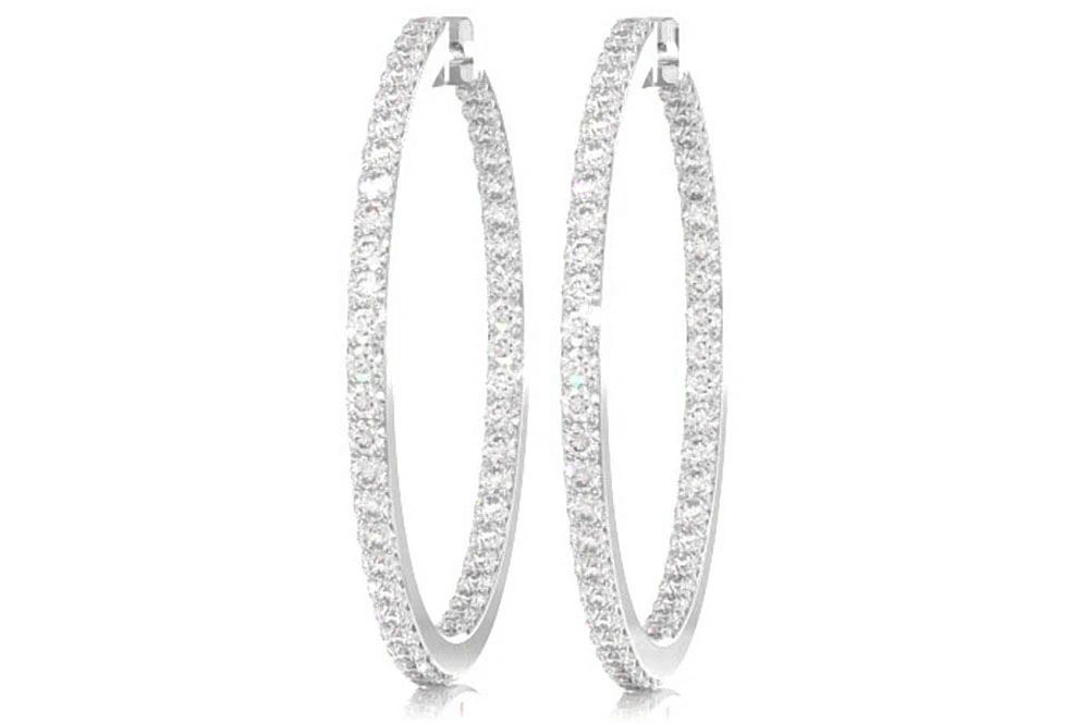CEREALE MARI CU DIAMANTE, INTERIOR ȘI EXTERIOR, AUR MASIV DE 14K, 2,75 CT