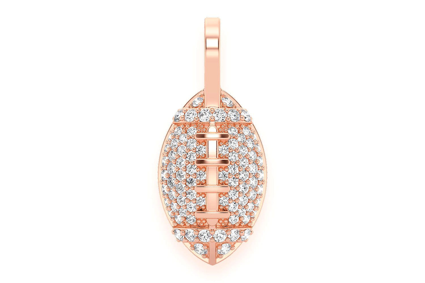 AMERICAN FOOTBALL DIAMOND PENDANT 14K SOLID GOLD .40CTW