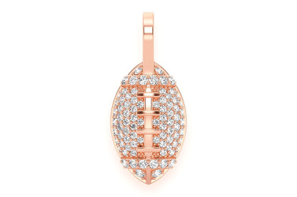 AMERICAN FOOTBALL DIAMOND PENDANT 14K SOLID GOLD .40CTW