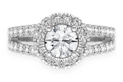 SPHINX - .75CT SOLITAIRE ROUND - SPLIT SHANK HALO - DIAMOND ENGAGEMENT RING