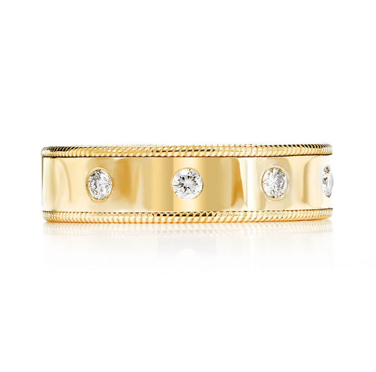 INEL CU DIAMANTE, SET ȚIGĂN, DETALIU BORD, AUR MASIV DE 14K, 0.45CT