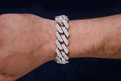 20MM RAISED MIAMI CUBAN LINK DIAMOND BRACELET 14K SOLID GOLD 25.75CTW