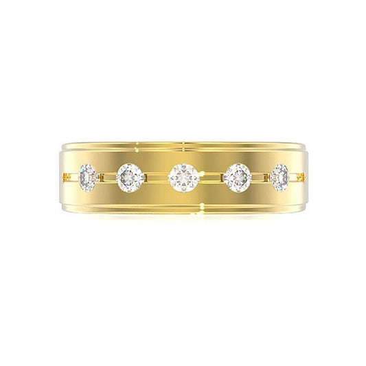 5 STONE GYPSY SET DIAMOND BAND 14K SOLID GOLD 0.50CTW