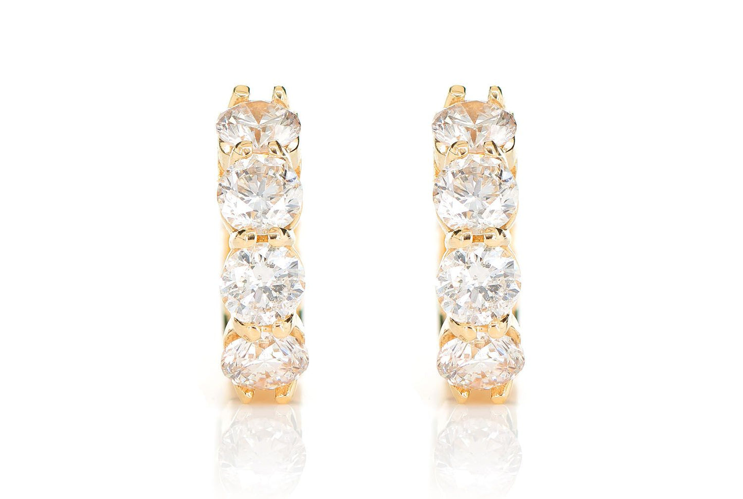 20PT DIAMOND HOOP EARRINGS 14K SOLID GOLD 1.60CTW