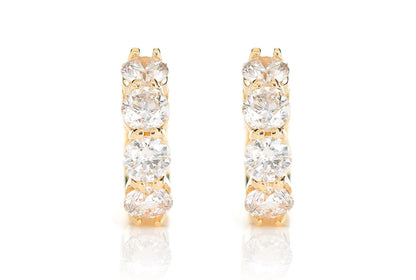20PT DIAMOND HOOP EARRINGS 14K SOLID GOLD 1.60CTW