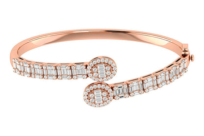 DIAMOND BYPASS BRACELET 14K SOLID GOLD 2.85CTW
