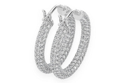 BUBBLY ETERNITY HOOP DIAMOND EARRINGS 14K SOLID GOLD 4.00CTW