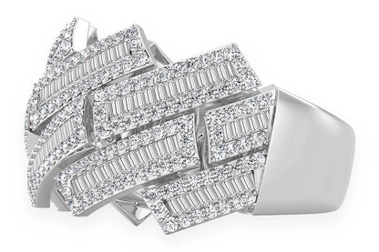 RAISED BAGUETTE MIAMI CUBAN RING 14K SOLID GOLD 2.30CTW