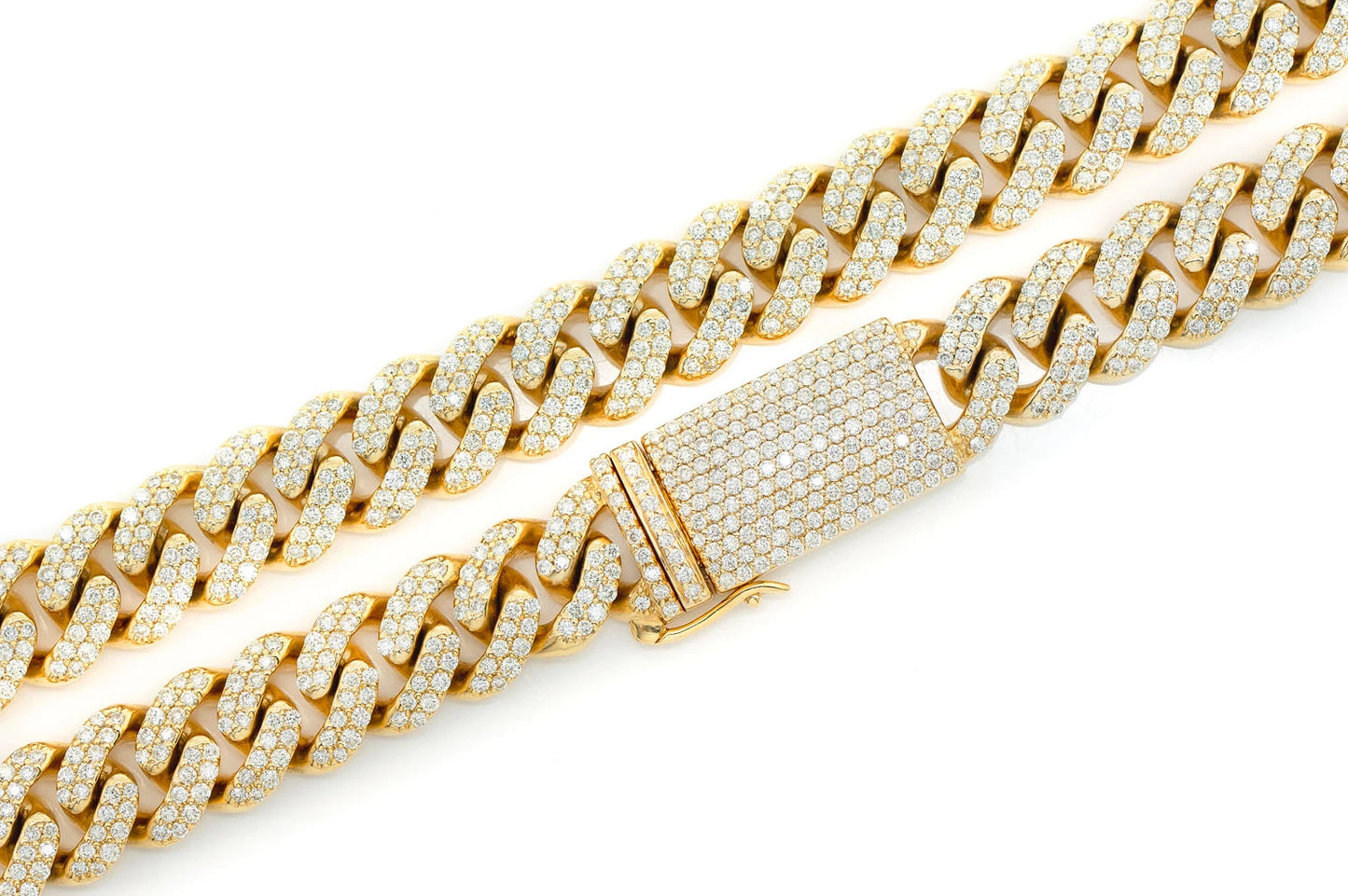 10MM MIAMI CUBAN DIAMOND NECKLACE 14K SOLID GOLD 14.00CTW