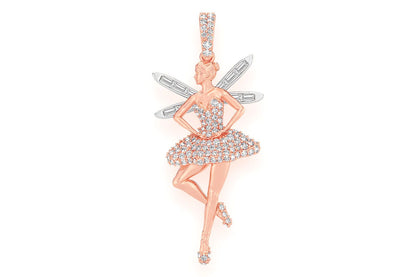 PANDANT ARIPI DE BALERINĂ CU DIAMANT, AUR MASIV DE 14K, 0,65 CT