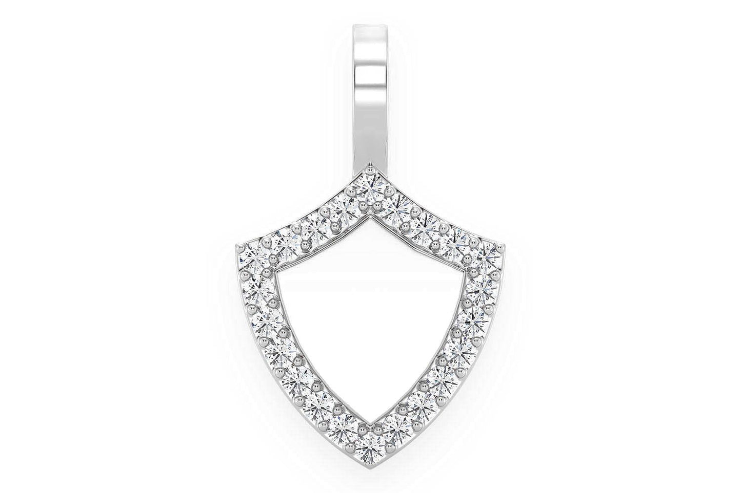 PANDANT GRAVABIL CU SCUT ȘI DIAMANT, AUR MASIV DE 14K, 0,20 CT