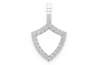 PANDANT GRAVABIL CU SCUT ȘI DIAMANT, AUR MASIV DE 14K, 0,20 CT