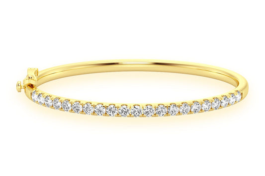 10PT SCALLOP DIAMOND BANGLE 14K SOLID GOLD 2.15CTW