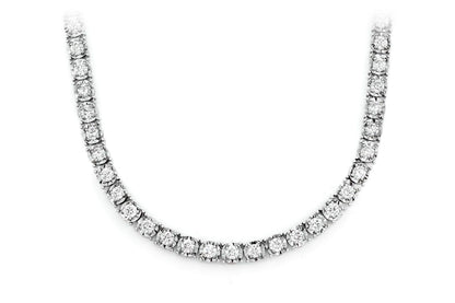 15PT MIRACLE SET DIAMOND TENNIS NECKLACE 14K SOLID GOLD 15.33CTW