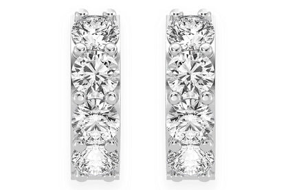 DIAMOND HUGGIE HOOPS SOLID GOLD 14K .50CTW