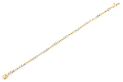 BEADED AND DIAMOND DECO MILGRAIN BRACELET 0.60CTW 14K SOLID GOLD