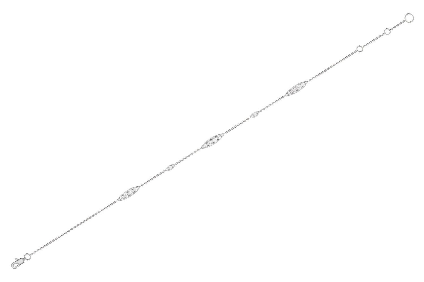 GRADUATED DIAMOND BRACELET 14K SOLID GOLD 0.30CTW