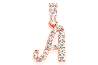 PANDANT PAINTER CU LITERA A CU DIAMANT, AUR MASIV DE 14K, 0.20CTW