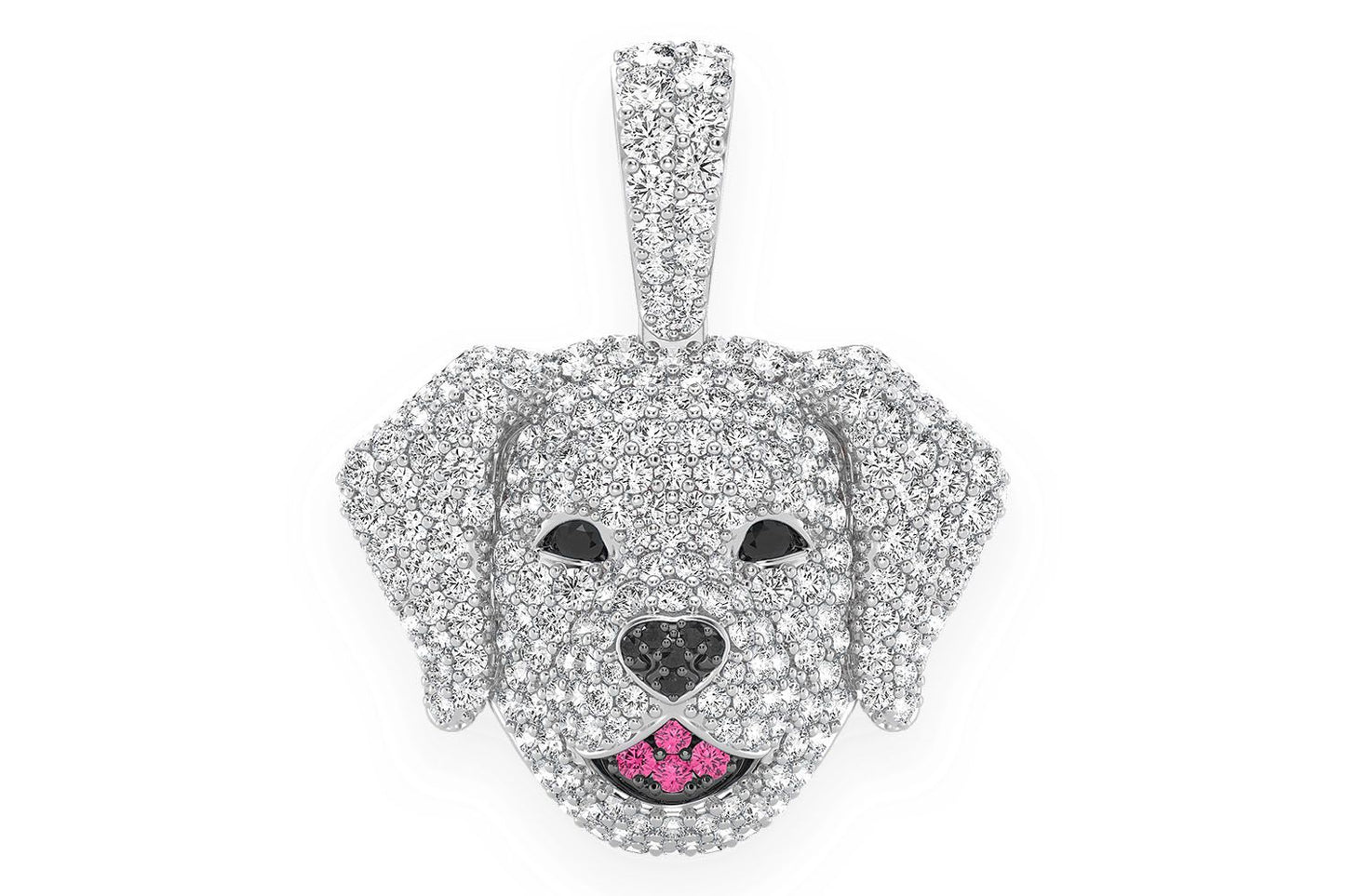 PANDANT LABRADOR RETRIEVER CU DIAMANT AUR MASIV DE 14K 2.50CT