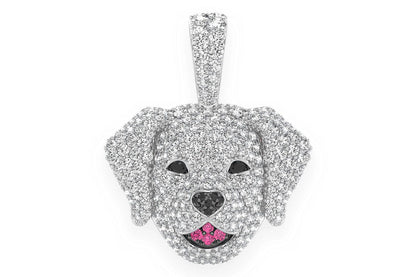 PANDANT LABRADOR RETRIEVER CU DIAMANT AUR MASIV DE 14K 2.50CT