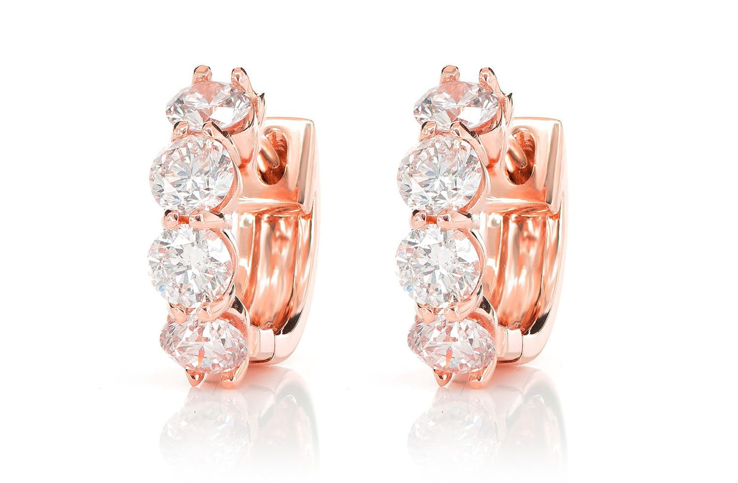 20PT DIAMOND HOOP EARRINGS 14K SOLID GOLD 1.60CTW
