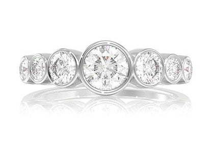 7 BEZEL SET DIAMOND ENGAGEMENT RING - 1.20CTW