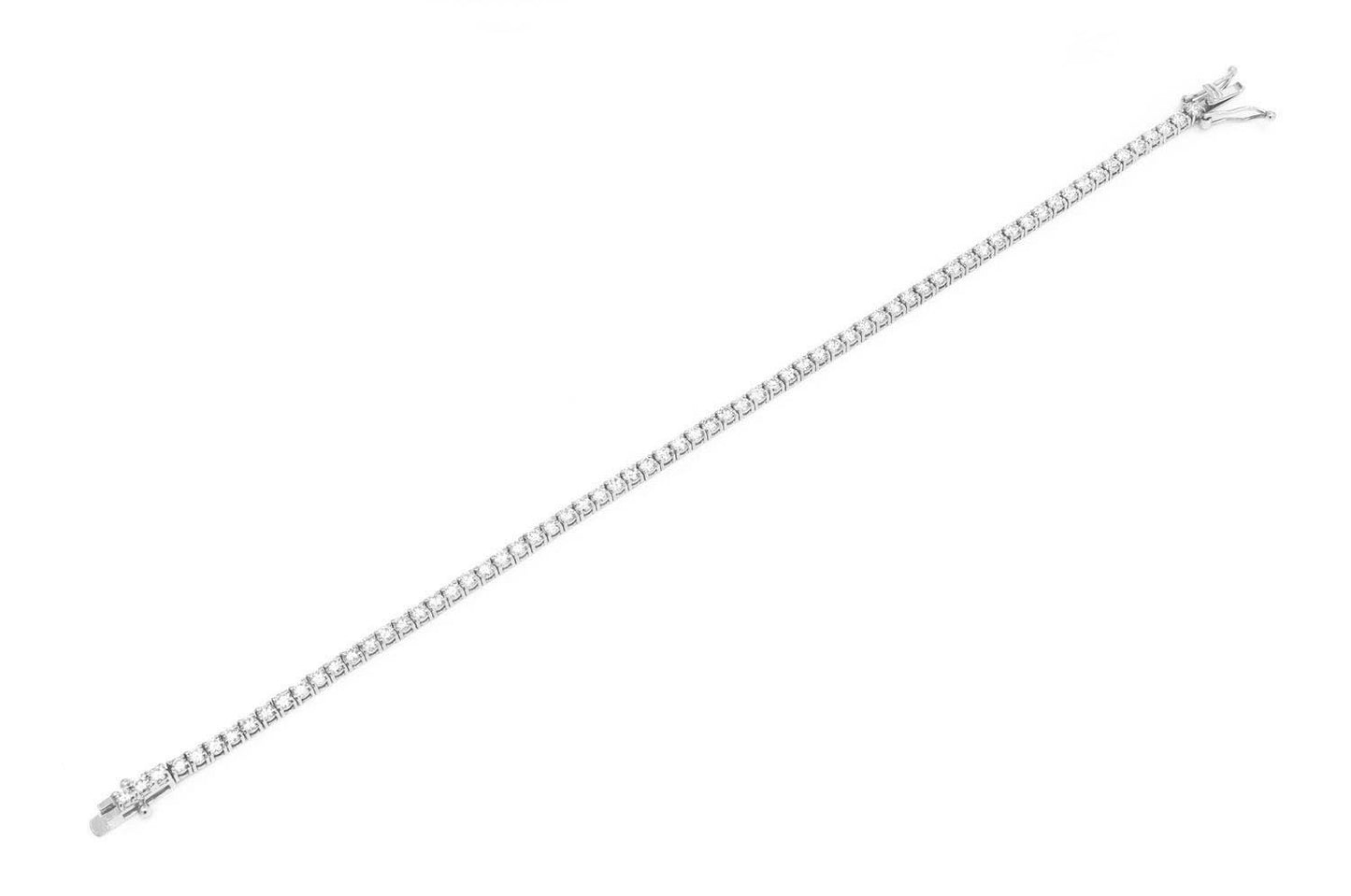5PT PRONG SET DIAMOND TENNIS BRACELET 14K SOLID GOLD 3.00CTW