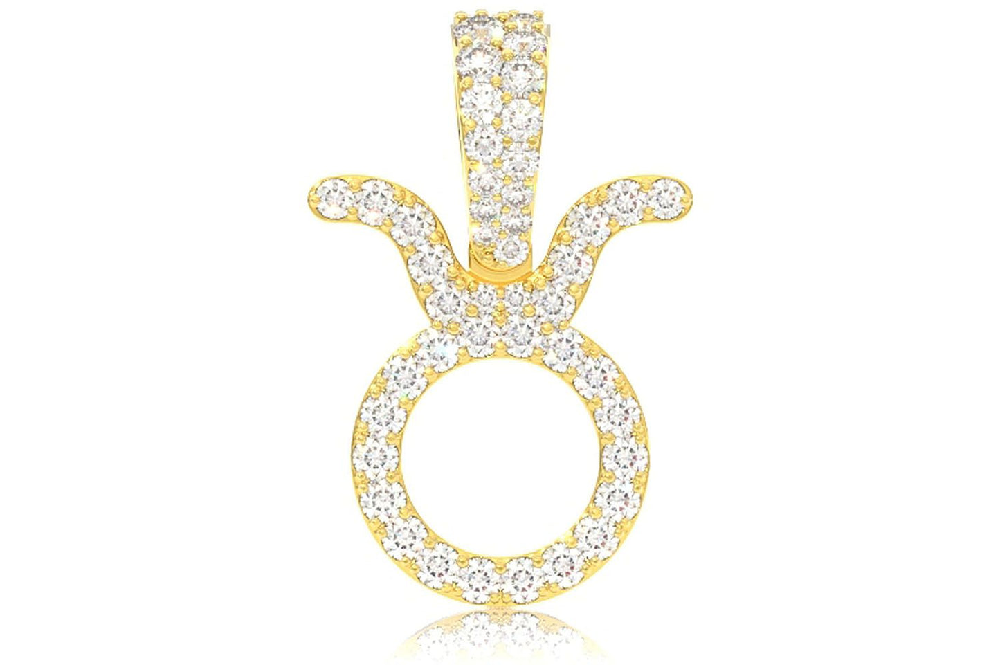 Pandantiv Zodiac Taur cu Diamant Aur Masiv de 14K 0.75CT