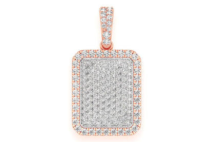 PILLOW DOUBLE LAYER DIAMOND PENDANT 14K SOLID GOLD .65CTW