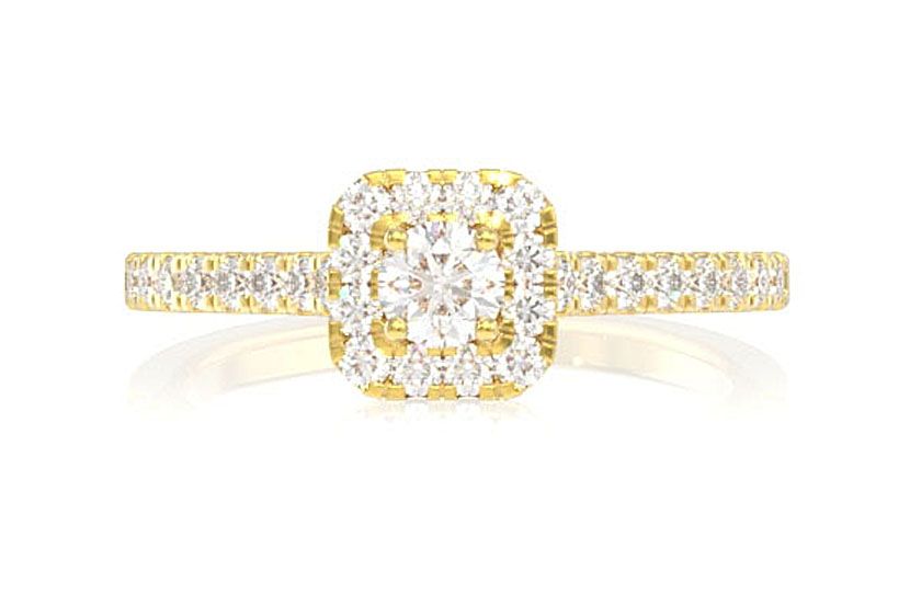 .50CT - CUSHION HALO DIAMOND ENGAGEMENT RING