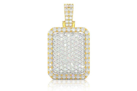 PILLOW DOUBLE LAYER DIAMOND PENDANT 14K SOLID GOLD 6.75CTW