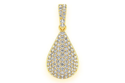 PANDANT CU DIAMANT CU PICĂTURĂ DE APĂ, AUR MASIV DE 14K, 0.60CT