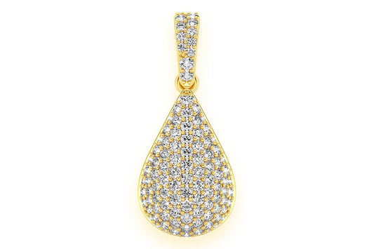 WATER DROP DIAMOND PENDANT 14K SOLID GOLD 0.60CTW