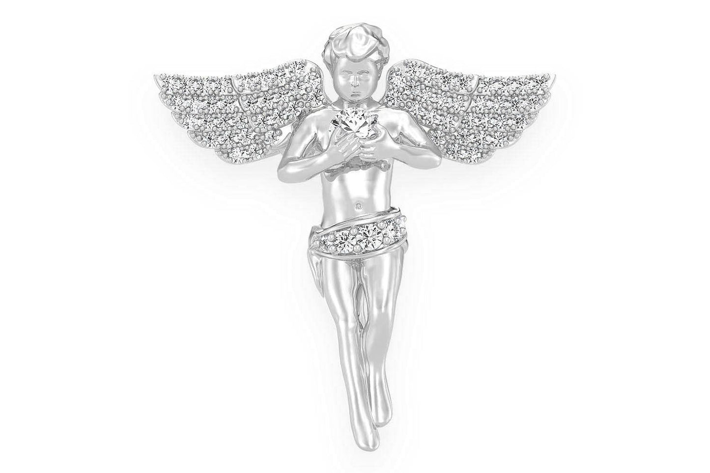 PANDANT CU DIAMANT ANGEL, AUR MASIV DE 14K, 0.33CTW