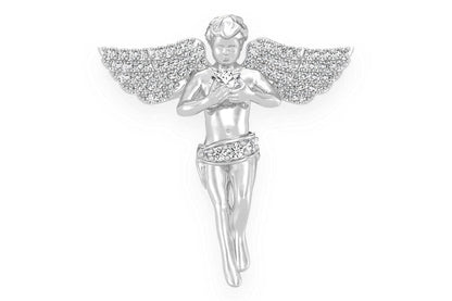 PANDANT CU DIAMANT ANGEL, AUR MASIV DE 14K, 0.33CTW