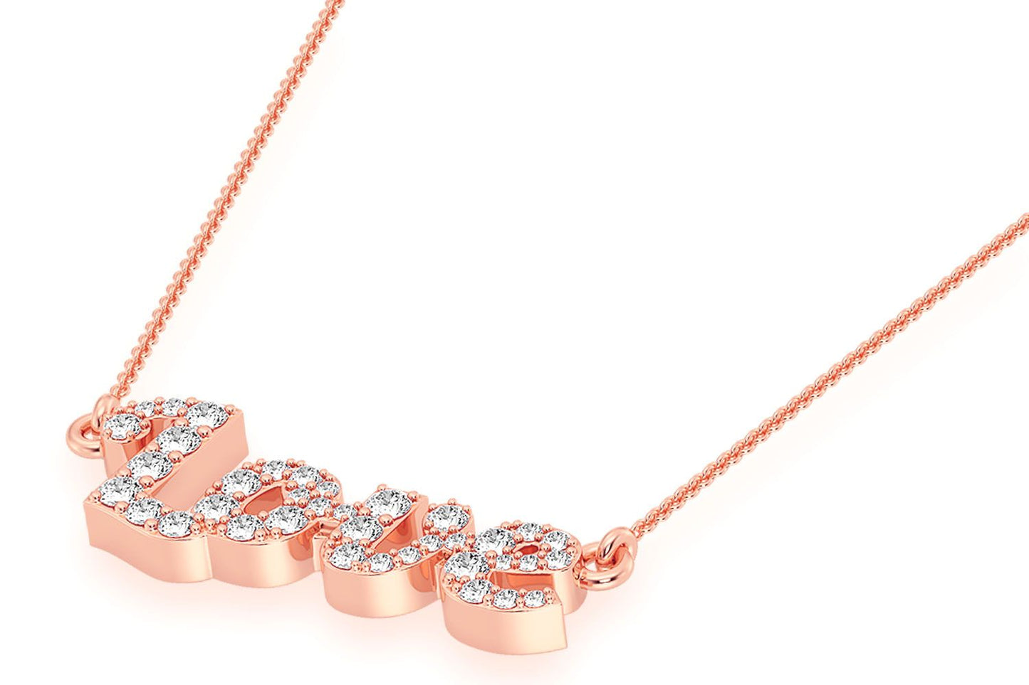 COLIER SCRIPT LOVE CU PANDANT ȘI DIAMANTE DIN AUR MASIV DE 14K