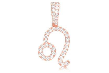 LEO ZODIAC DIAMOND PENDANT 14K SOLID GOLD 0.75CTW