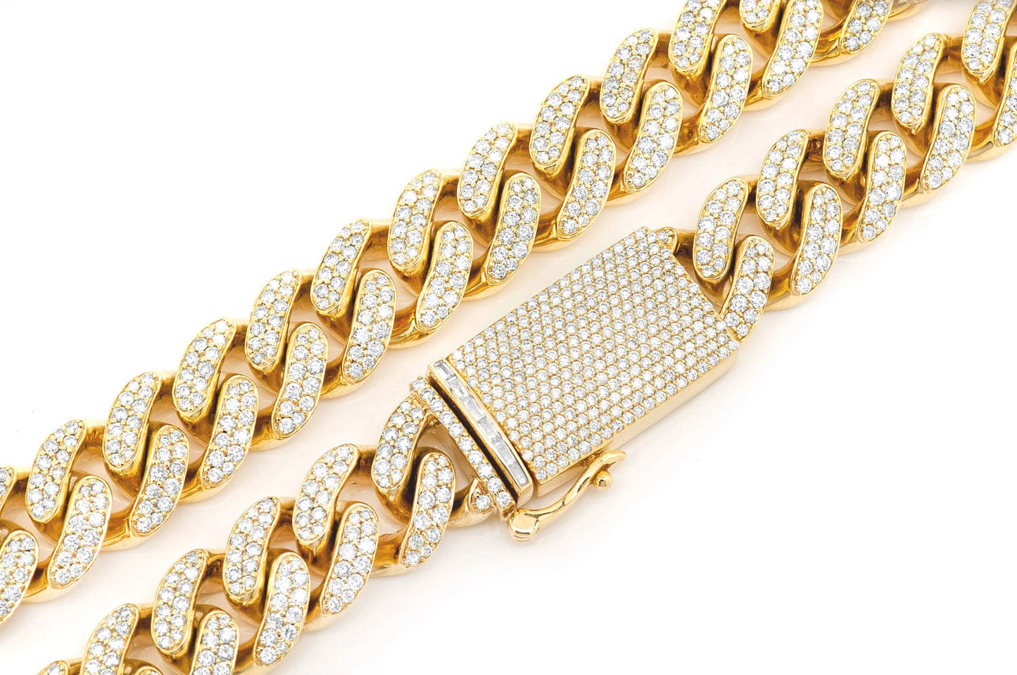 18MM MIAMI CUBAN DIAMOND NECKLACE 14K SOLID GOLD 37.00CTW