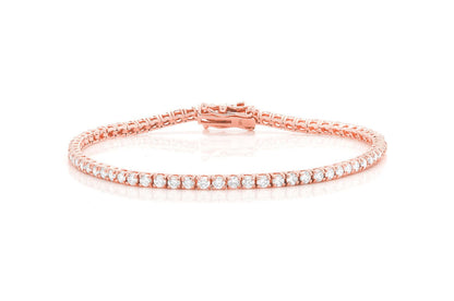5PT PRONG SET DIAMOND TENNIS BRACELET 14K SOLID GOLD 3.00CTW