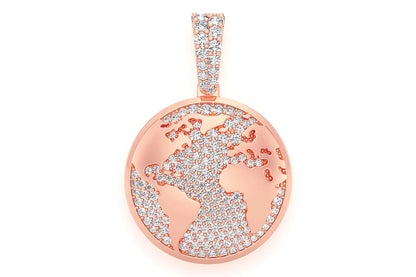 Pandantiv Globe cu Diamant, Aur Masiv de 14K, 0.75ct