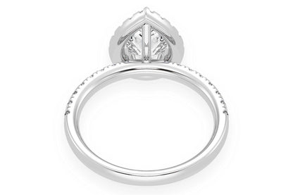 THAV - 0.75CT SOLITAIRE PEAR SHAPE HALO - DIAMOND ENGAGEMENT RING