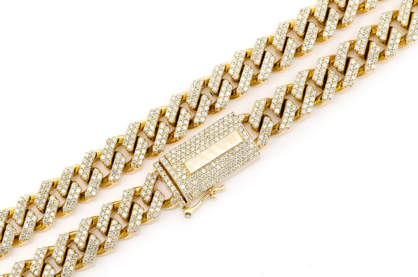 9MM RAISED MIAMI CUBAN DIAMOND NECKLACE 14K SOLID GOLD 13.00CTW