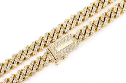 9MM RAISED MIAMI CUBAN DIAMOND NECKLACE 14K SOLID GOLD 13.00CTW