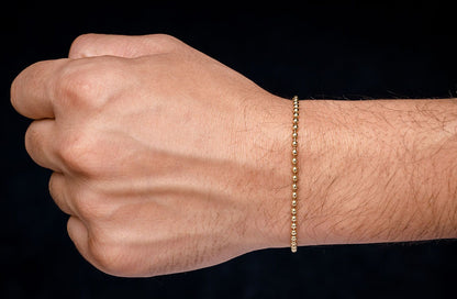 2.5MM BEAD BRACELET 14K SOLID GOLD