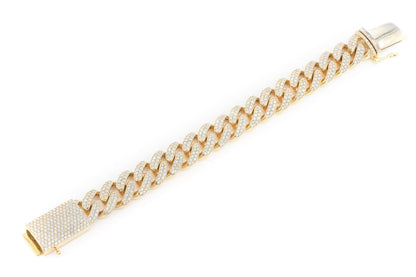 16MM MIAMI CUBAN DIAMOND BRACELET 14K SOLID GOLD 12.25CTW